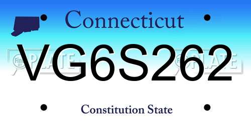 VG6S262 Connecticut License Plate
