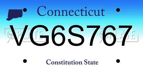 VG6S767 Connecticut License Plate