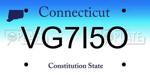 VG7I5O Connecticut License Plate
