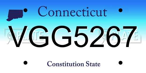 VGG5267 Connecticut License Plate