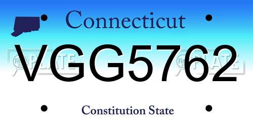 VGG5762 Connecticut License Plate