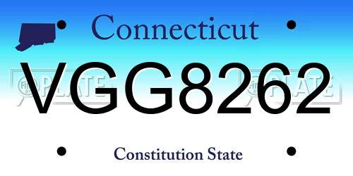 VGG8262 Connecticut License Plate