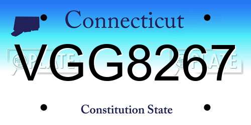VGG8267 Connecticut License Plate