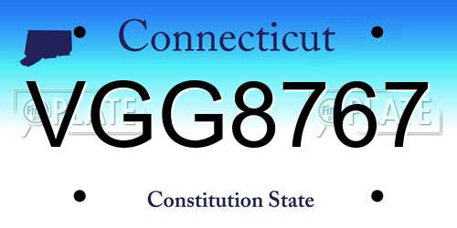 VGG8767 Connecticut License Plate