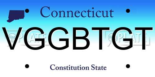 VGGBTGT Connecticut License Plate