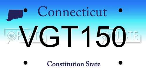 VGT150 Connecticut License Plate