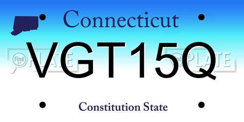 VGT15Q Connecticut License Plate