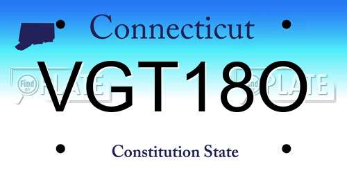 VGT18O Connecticut License Plate