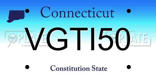 VGTI50 Connecticut License Plate
