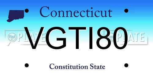 VGTI80 Connecticut License Plate