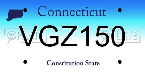 VGZ150 Connecticut License Plate