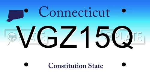 VGZ15Q Connecticut License Plate