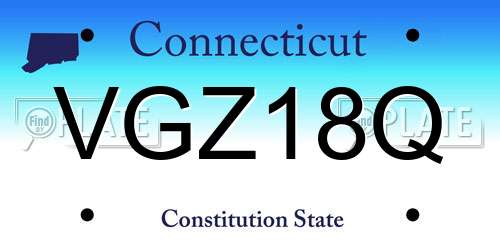 VGZ18Q Connecticut License Plate