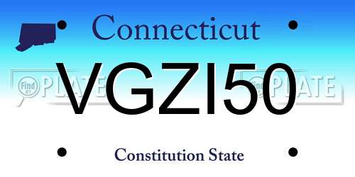 VGZI50 Connecticut License Plate