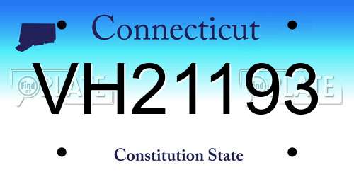 VH21193 Connecticut License Plate
