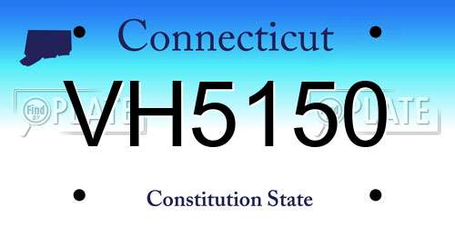 VH5150 Connecticut License Plate