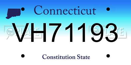 VH71193 Connecticut License Plate