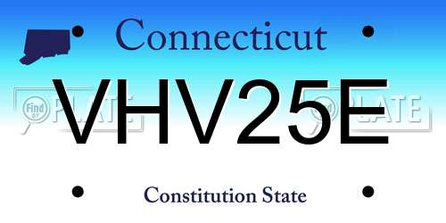 VHV25E Connecticut License Plate