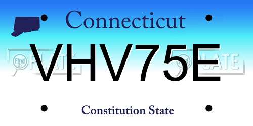VHV75E Connecticut License Plate
