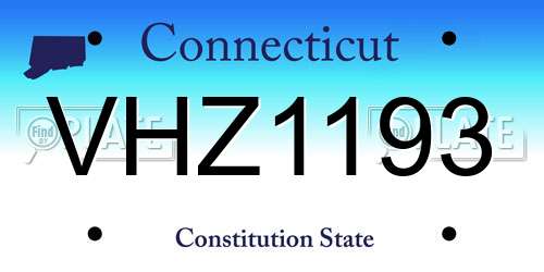 VHZ1193 Connecticut License Plate