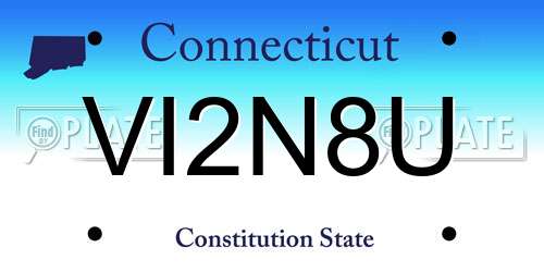 VI2N8U Connecticut License Plate