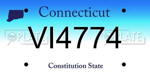 VI4774 Connecticut License Plate