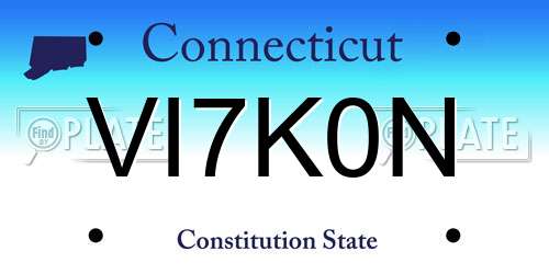 VI7K0N Connecticut License Plate