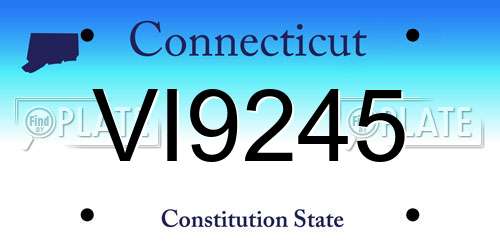 VI9245 Connecticut License Plate