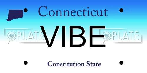 VIBE Connecticut License Plate