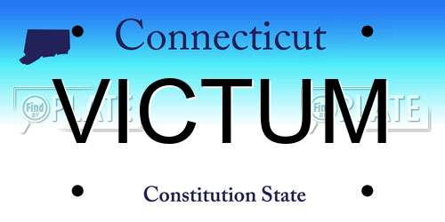 VICTUM Connecticut License Plate