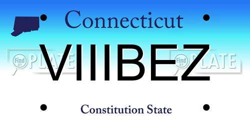 VIIIBEZ Connecticut License Plate