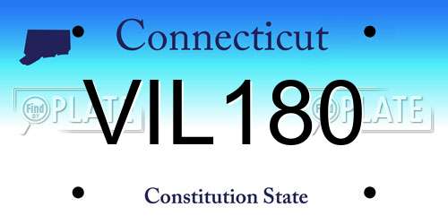 VIL180 Connecticut License Plate