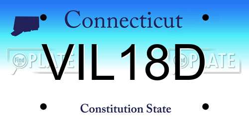 VIL18D Connecticut License Plate