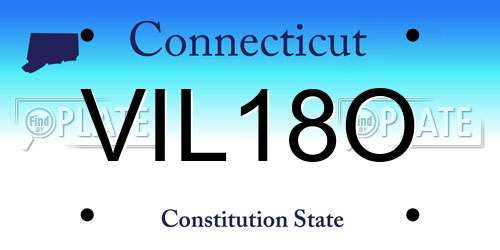VIL18O Connecticut License Plate