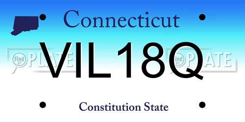 VIL18Q Connecticut License Plate