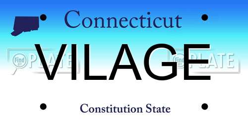 VILAGE Connecticut License Plate