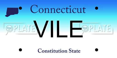 VILE Connecticut License Plate