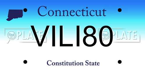 VILI80 Connecticut License Plate