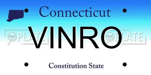 VINRO Connecticut License Plate