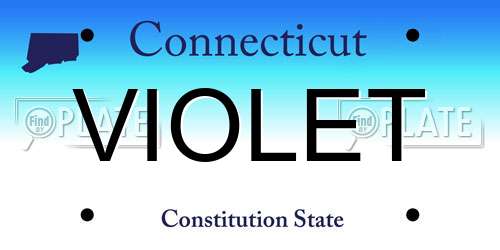 VIOLET Connecticut License Plate