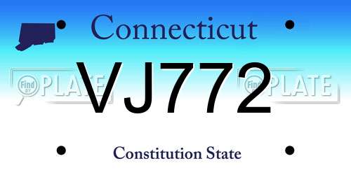 VJ772 Connecticut License Plate