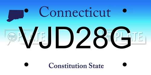 VJD28G Connecticut License Plate