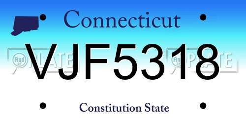 VJF5318 Connecticut License Plate
