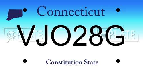 VJO28G Connecticut License Plate