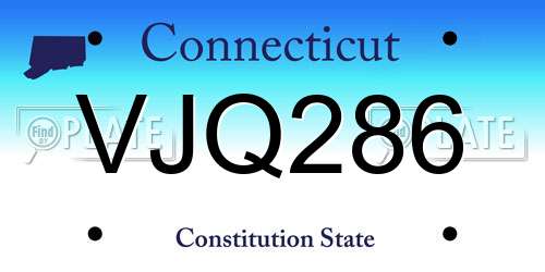 VJQ286 Connecticut License Plate