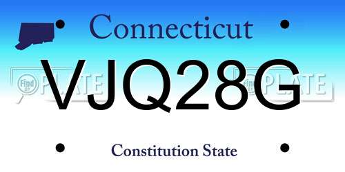VJQ28G Connecticut License Plate
