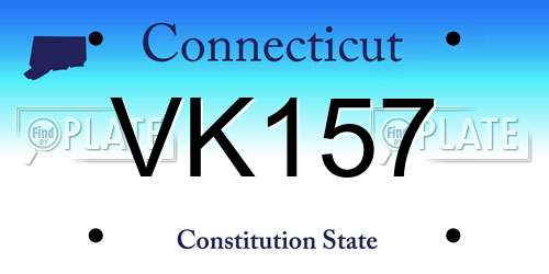 VK157 Connecticut License Plate