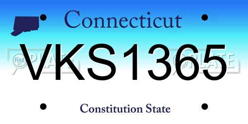 VKS1365 Connecticut License Plate