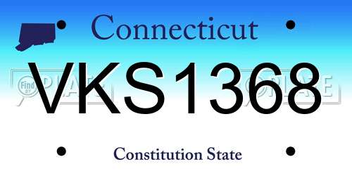 VKS1368 Connecticut License Plate