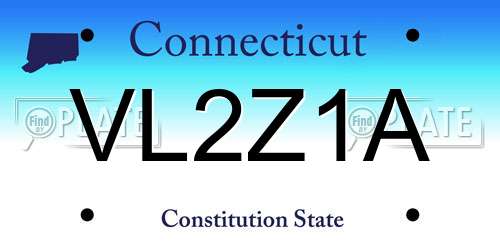 VL2Z1A Connecticut License Plate